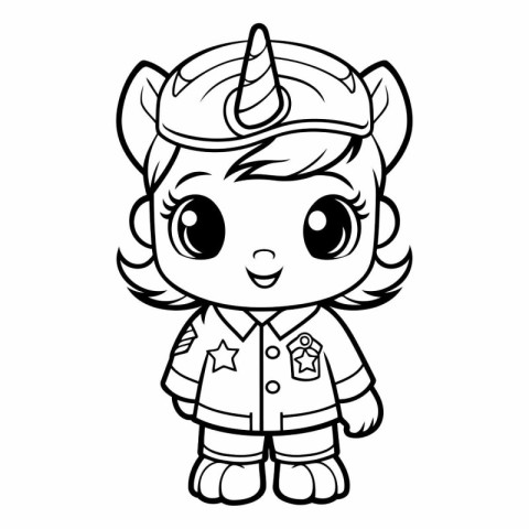 Coloring book for children: Cute unicorn.