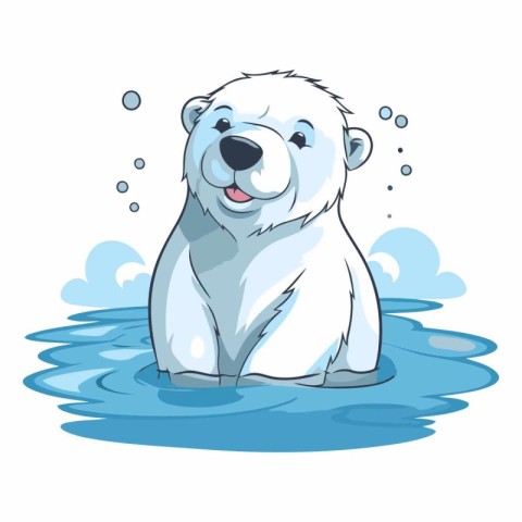 Polar bear swimming in the water of a polar bear.