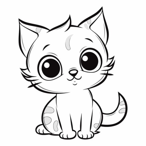 Cute cartoon cat isolated on a white background.