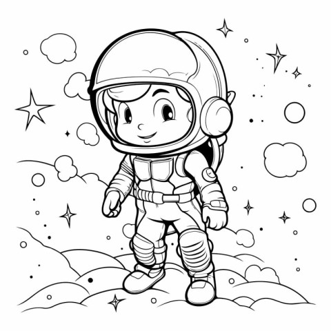 Coloring book for children: Astronaut in space