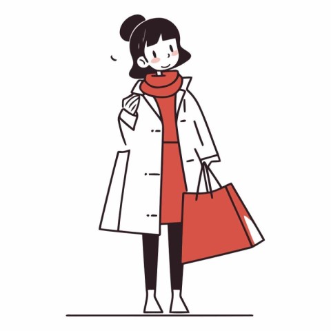 shopping. shopping bag. coat. fashion. winter. japanese people.