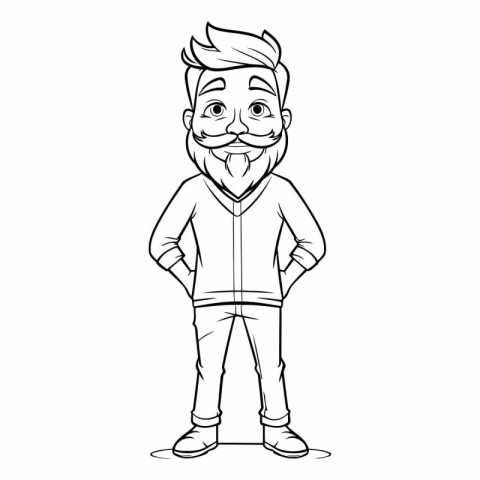 Outline of a bearded man in casual clothes.