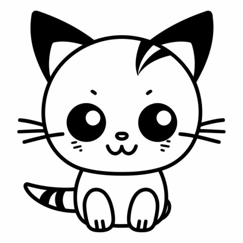 cute little cat kawaii character vector illustartion design