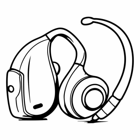 Headphones icon. Outline illustration of headphones vector icon