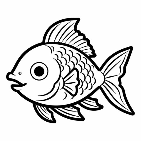 Fish icon. Outline illustration of fish vector icon for web desi