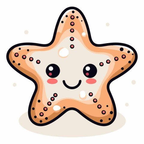 Cute starfish vector illustration. Cute cartoon starfish.