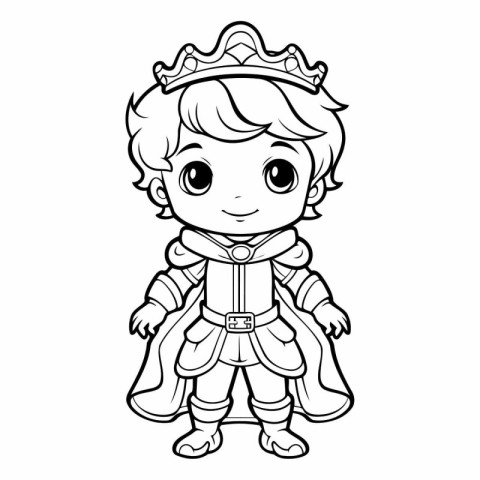 Cute little prince. Coloring book for children.