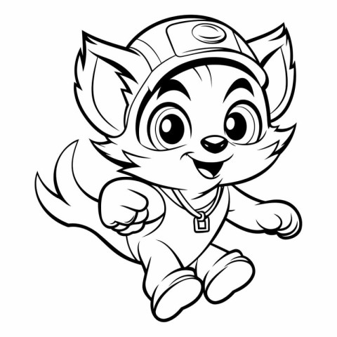 Cute Fox Mascot Character ready for vinyl cutting.