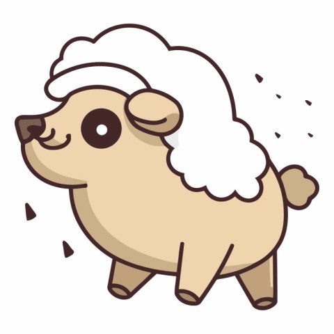 Cute Sheep Vector Icon. Cartoon illustration of cute sheep vecto