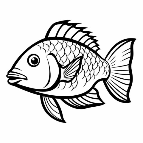 Fish icon. Outline illustration of fish vector icon for web desi