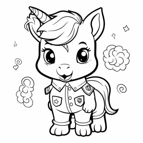 Unicorn Coloring Page for Kids.