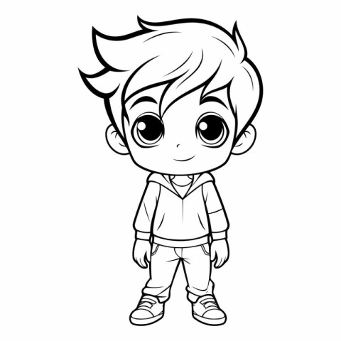 Cute little boy cartoon vector illustration graphic design vecto