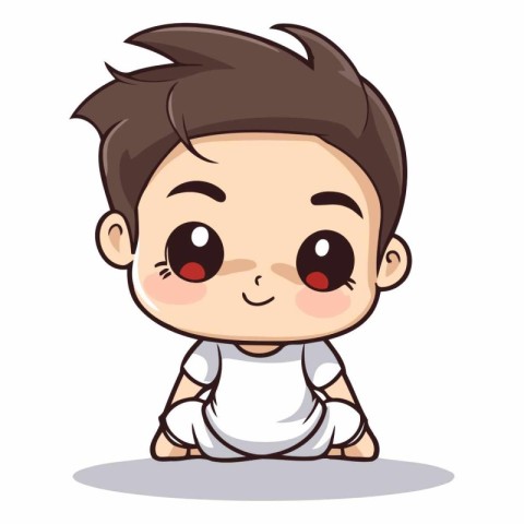 Cute baby boy cartoon vector illustration. Cute little boy carto