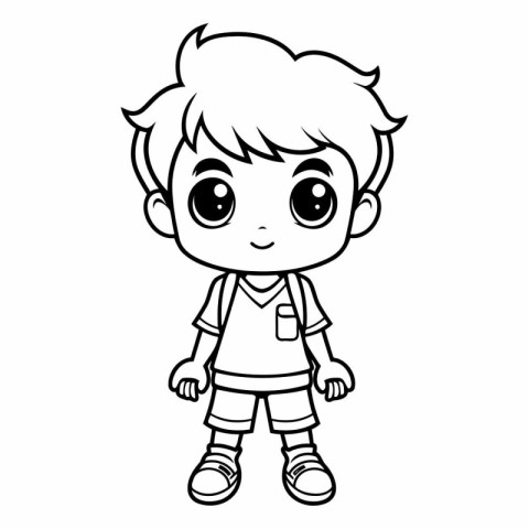 Vector illustration of Cute Little Boy Cartoon Character for Col