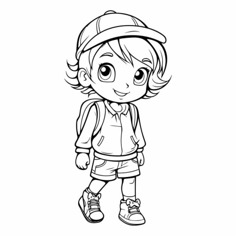 Coloring Page Outline Of a Little Boy.