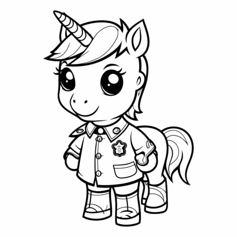 Coloring Page Outline Of a Cute Cartoon Unicorn Fantasy Characte