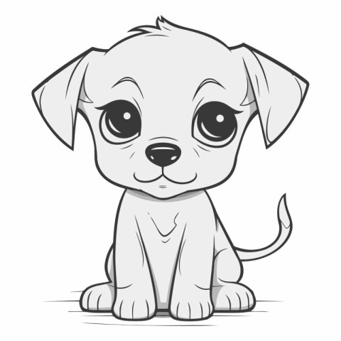 Cute puppy on a white background for your design