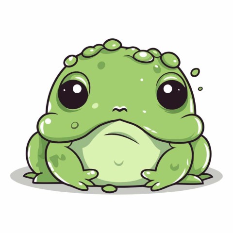 Cute cartoon frog isolated on a white background.