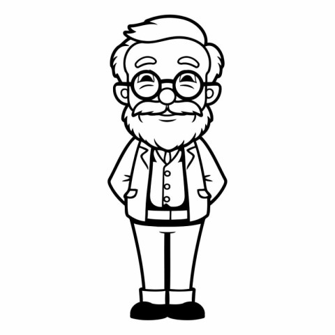 Grandfather cartoon design. Old person grandparents man avatar s