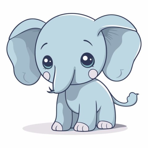 Cute cartoon elephant of a cute baby elephant.