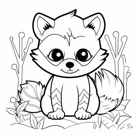 Coloring Page Outline Of a Cute Fox Coloring Book