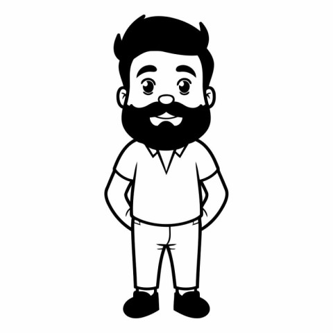 young man with beard cartoon vector illustration graphic design