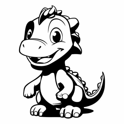 cute cartoon dinosaur on a white background. eps