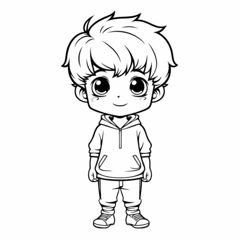 Cute little boy cartoon isolated on white background vector illu