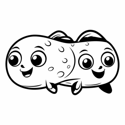 Cute cartoon fish isolated on a white background.