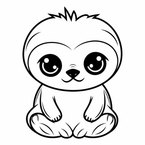 Cute cartoon sloth. Coloring book for children.