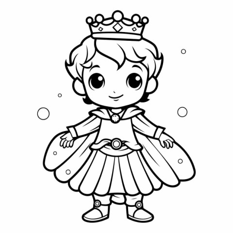 Coloring Page Outline Of a princess. Coloring book for kids