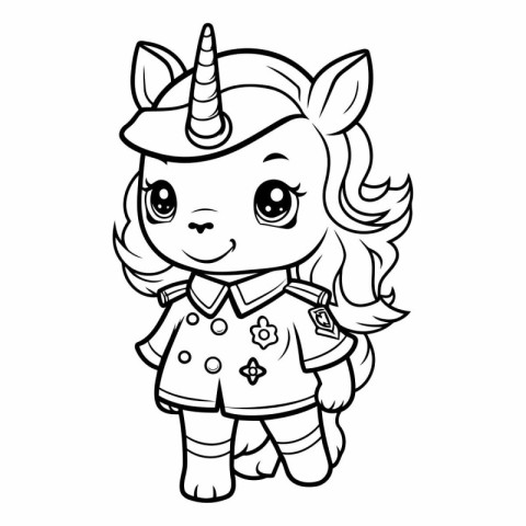 Cute Cartoon Unicorn. Coloring book for children