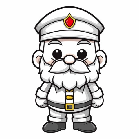 Sailor captain character cartoon isolated on the white backgroun