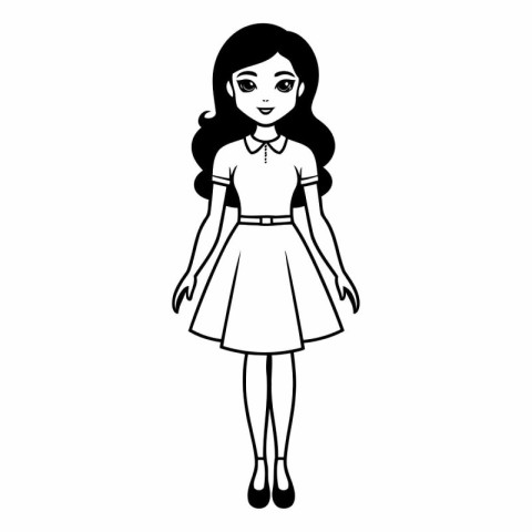 cute little girl cartoon vector illustration graphic design vect