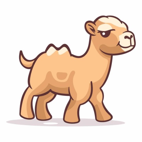 Cute cartoon camel isolated on a white background.