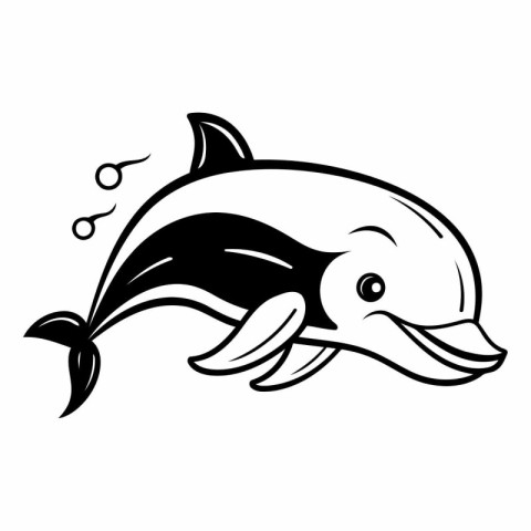 Dolphin icon. Cartoon illustration of dolphin vector icon for we