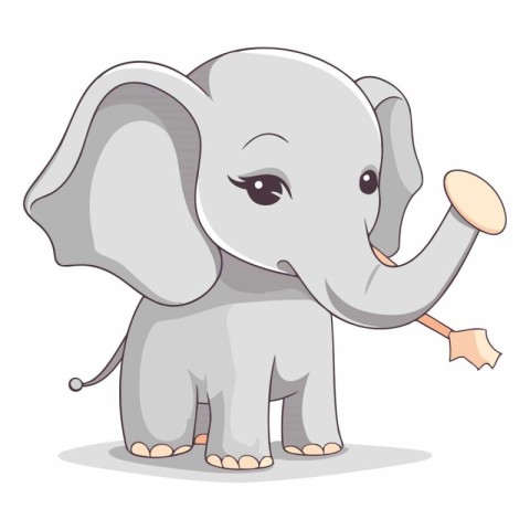 Cute cartoon elephant isolated on a white background.