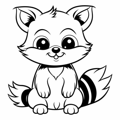 Cute Cartoon Fox - Coloring Book.