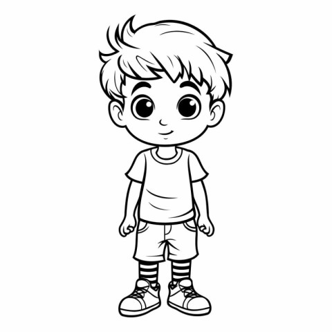 cute little boy cartoon vector illustration graphic design vecto