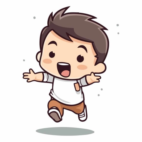 Cute Boy Running - Cartoon Vector IllustrationÃ¯Â»Â¿