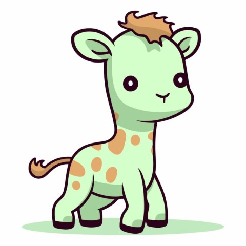 Cute Giraffe Cartoon Mascot Character Vector Illustration.