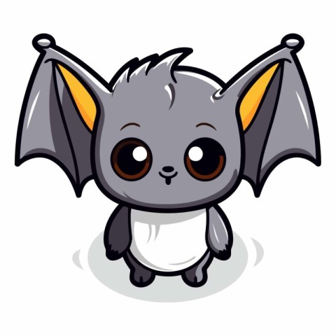 Cute cartoon bat isolated on a white background.