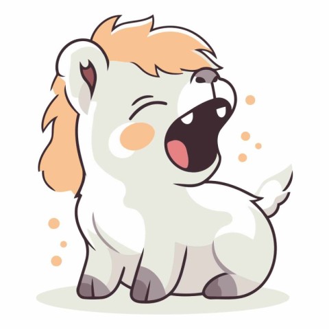 Cute cartoon dog of a dog with a funny expression.