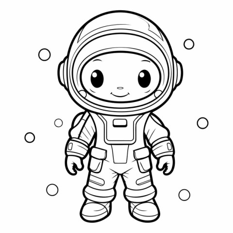 Coloring book for children: Astronaut. Cartoon vector illustrati