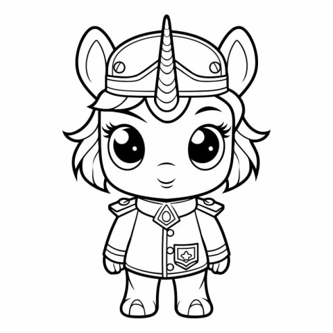 Coloring book for children: Unicorn. Cartoon style.