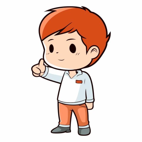 cute boy cartoon in white background. eps10