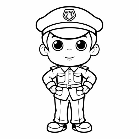 Coloring book for children: police officer (policeman)