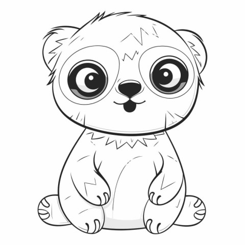 Cute cartoon panda on a white background.