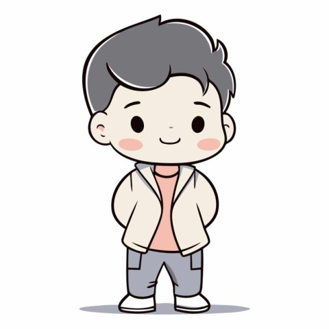 Boy Wearing Casual Clothes - Vector Cartoon IllustrationÃ¯Â»