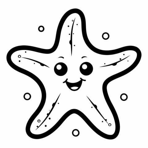 cute starfish kawaii cartoon character vector illustration graph